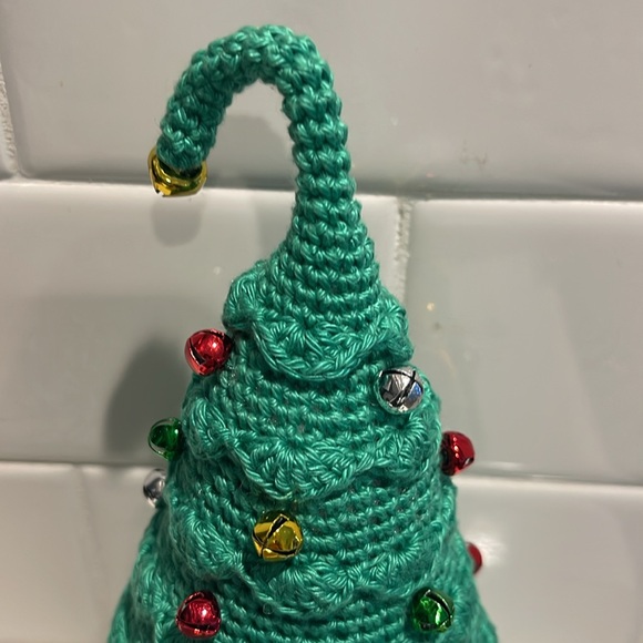 Handcrafted Christmas Tree Gnome Crochet Jingle Bell Ornaments Holiday Decor - Picture 8 of 14